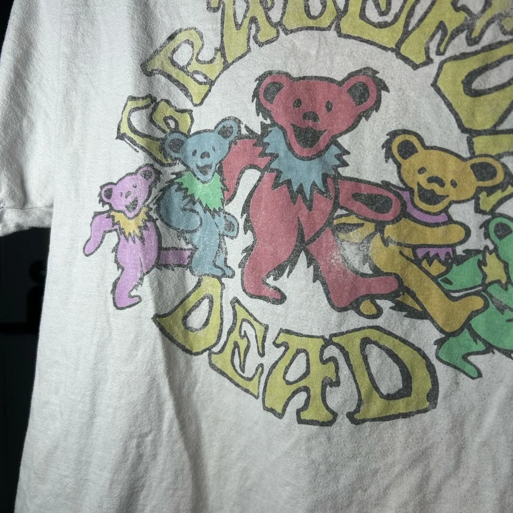 Grateful Dead White Tee with Colorful Dancing Bears - Picture 4 of 4